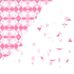 Geometric pattern of gradient pink color. Useful as background, backdrop, image montage, frame, border for banner, website. Vector illustration, EPS10.