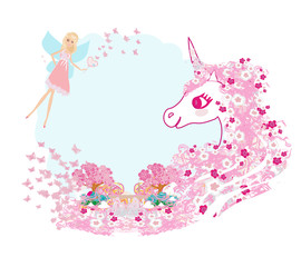 Cute unicorn and fairy © diavolessa