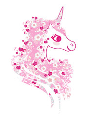 Illustration of beautiful Unicorn © diavolessa