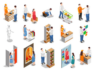 Commercial Consumers Isometric People