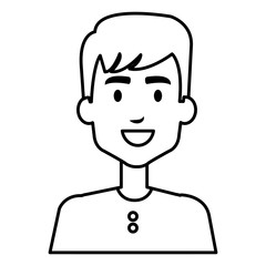 young man avatar character vector illustration design