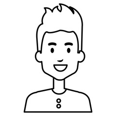 young man avatar character vector illustration design