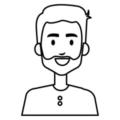 young man avatar character vector illustration design