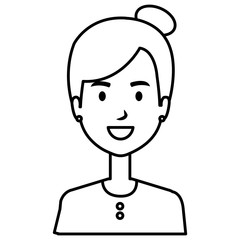 beautiful woman avatar character vector illustration design