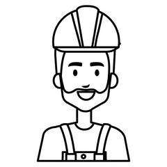 builder constructor with overall avatar character vector illustration design