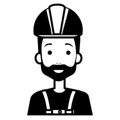 builder constructor with overall avatar character vector illustration design