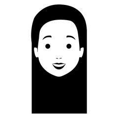 beautiful woman head avatar character vector illustration design