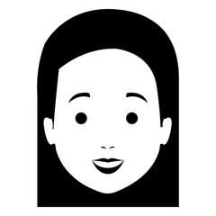 beautiful woman head avatar character vector illustration design