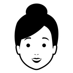beautiful woman head avatar character vector illustration design