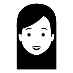 beautiful woman head avatar character vector illustration design