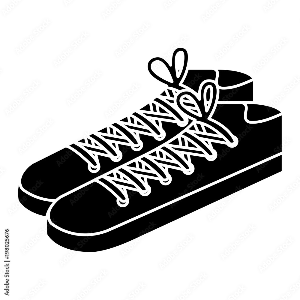 Poster shoes style young icon vector illustration design