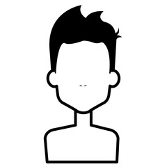 young man shirtless avatar character vector illustration design