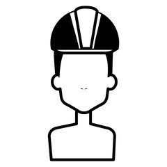 builder constructor shirtless with helmet avatar character vector illustration