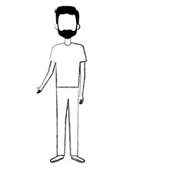 young man avatar character vector illustration design