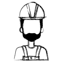builder constructor with overall avatar character vector illustration design