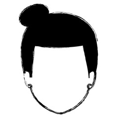 beautiful woman head avatar character vector illustration design