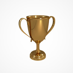 Fototapeta na wymiar Realistic gold cup isolated on a white background Vector illustration