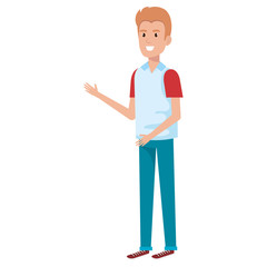 young man avatar character vector illustration design