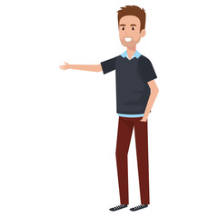 young man avatar character vector illustration design