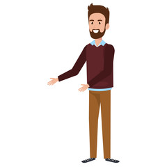 young man avatar character vector illustration design