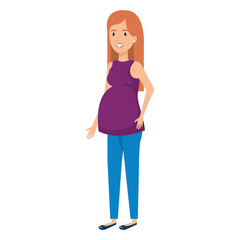 woman pregnacy avatar character vector illustration design