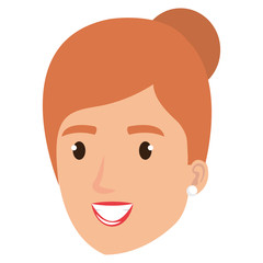 beautiful woman head avatar character vector illustration design