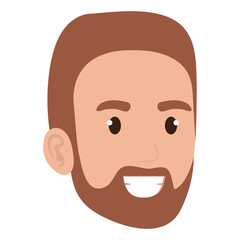 young man head avatar character vector illustration design