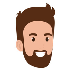 young man head avatar character vector illustration design