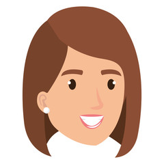 beautiful woman head avatar character vector illustration design
