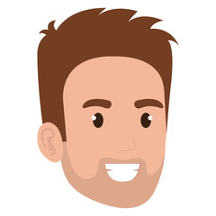 young man head avatar character vector illustration design