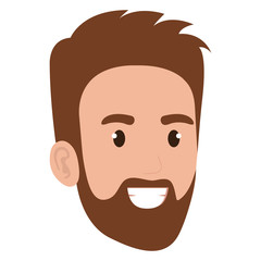 young man head avatar character vector illustration design