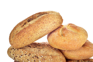 assortment of different bread rolls
