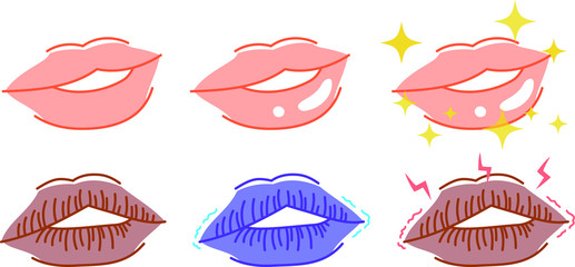 Beautiful lips set