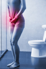 Obraz na płótnie Canvas woman with urine urgency