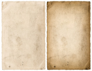 Paper sheet edges isolated white background