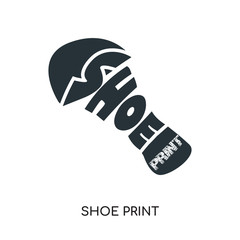 shoe print logo isolated on white background for your web, mobile and app design