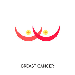 breast cancer logo isolated on white background for your web, mobile and app design