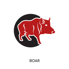 boar logo isolated on white background for your web, mobile and app design