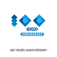 100 year anniversary logo isolated on white background for your web, mobile and app design