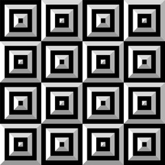 Seamless black and white vector square pattern design background