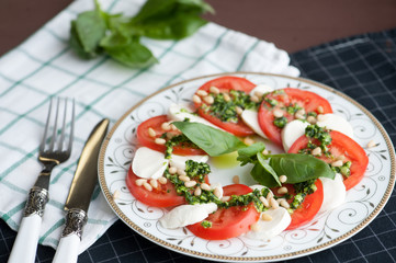 Caprese Salad with Pine Nuts