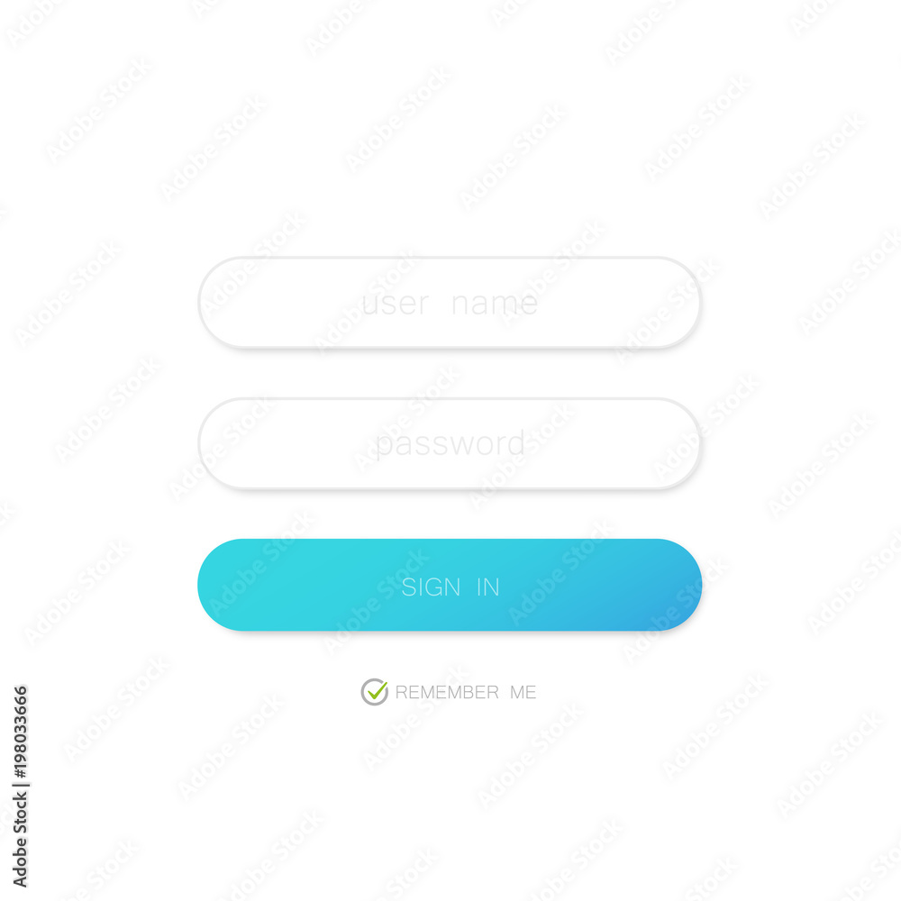 Poster login form design. for interface. vector