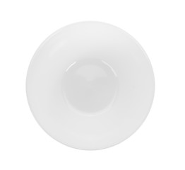 white bowl on white background. top view