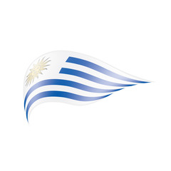 Obraz premium Uruguay flag, vector illustration