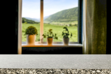 desk of free space and window place 