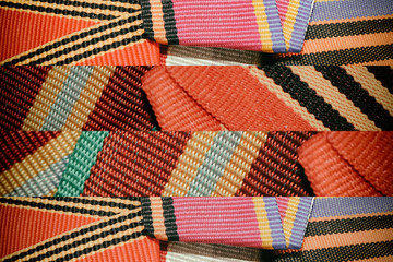 Fototapeta na wymiar Ribbons texture, macro textile background for web site or mobile devices, fabric swatch