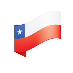 Chile flag, vector illustration