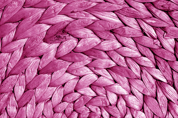 Obraz premium Round straw mat texture in pink tone.