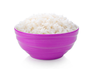 Rice cooker in a bowl on white background