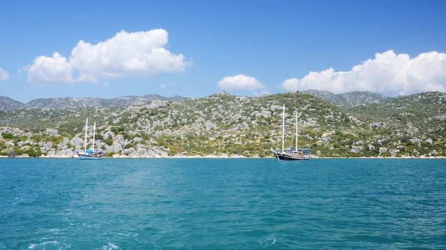 Traveling on boat. Demre, Antalya, Turkey